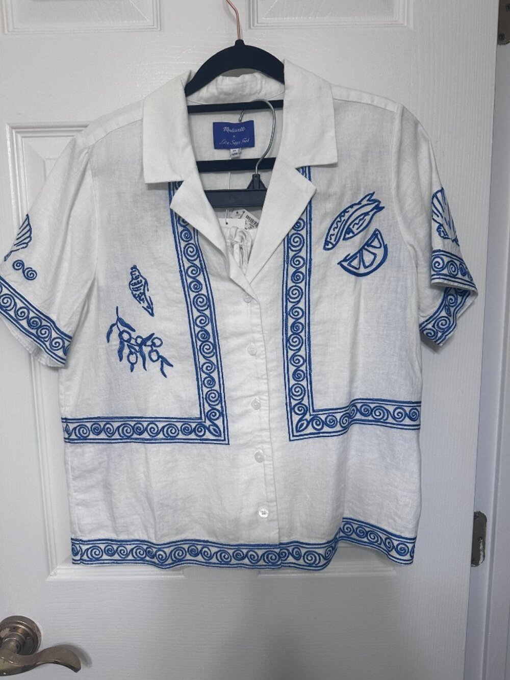 Madewell x Lisa Says Gah! Embroidered Button-Front Shirt NWT XS - Picture 4 of 9